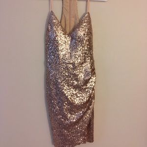 Rose Gold Sequin Cocktail Dress